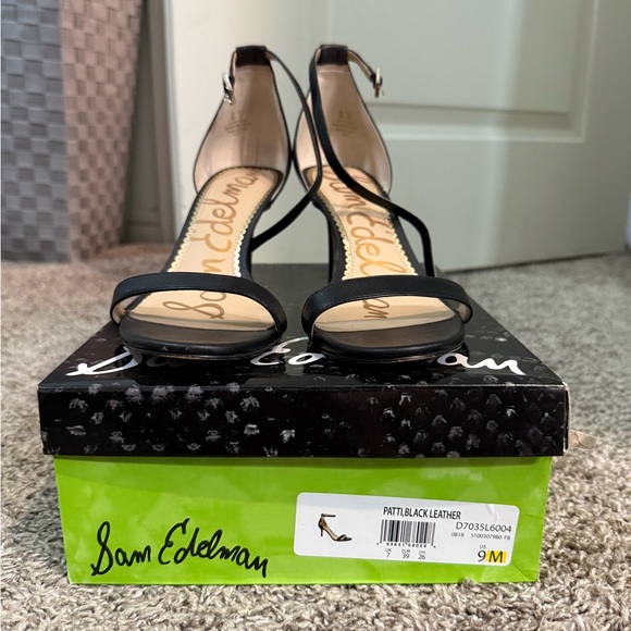 Sam Edelman Black Leather Heels - Picture 1 of 4